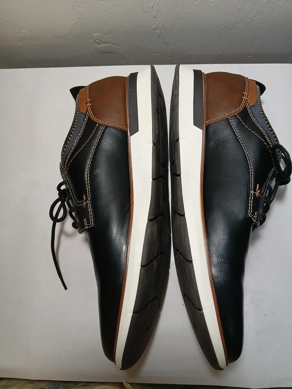 JF Memory Foam Men’s Black & Brown Lace-Up Oxford Shoes 9.5M
